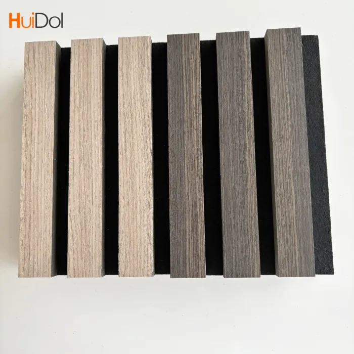 Natural laminated polyester fiber grating board with high quality, high aesthetic value, good decorative and sound-absorbing performance