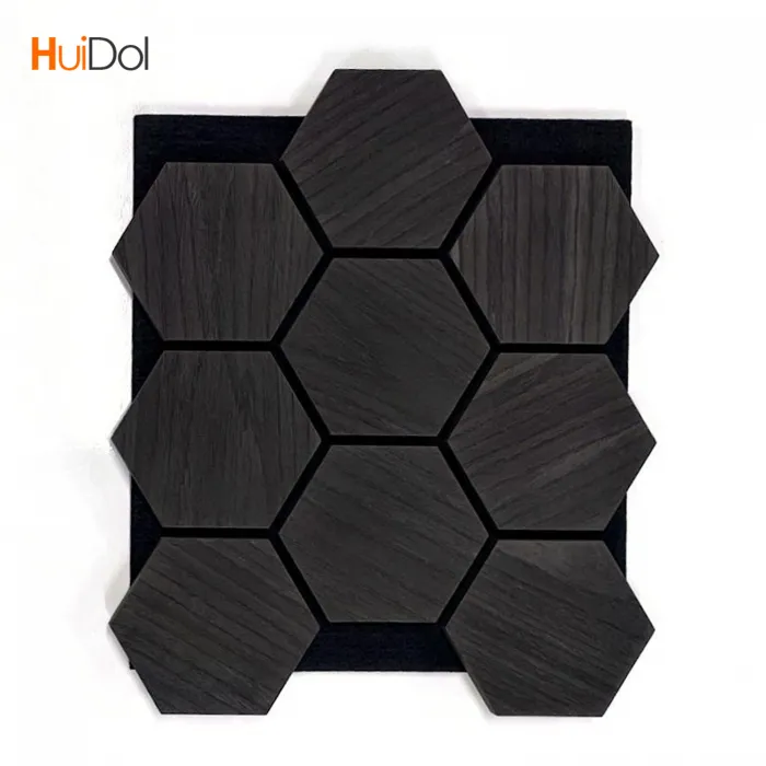 The irregularly shaped polyester grille sound-absorbing panel has a strong modern decorative feel for wall design.