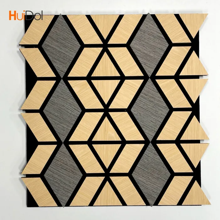 Irregular polyester grille panels are used in home decoration to decorate the background wall, showcasing individuality.