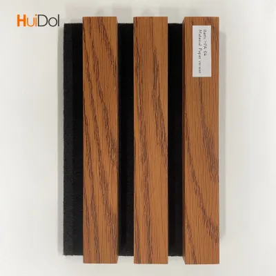 PU Coated Wooden Grille Slat Panels - Premium Acoustic Wall Cladding with Paper Veneer Finish for Modern Interior Decoration