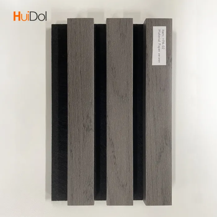 PU Coated Wooden Grille Slat Panels - Premium Acoustic Wall Cladding with Paper Veneer Finish for Modern Interior Decoration