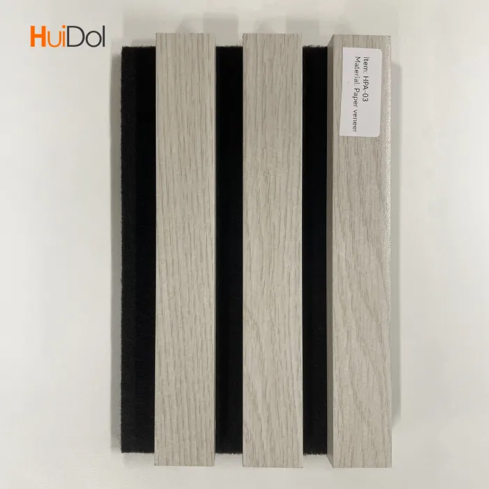 PU Coated Wooden Grille Slat Panels - Premium Acoustic Wall Cladding with Paper Veneer Finish for Modern Interior Decoration