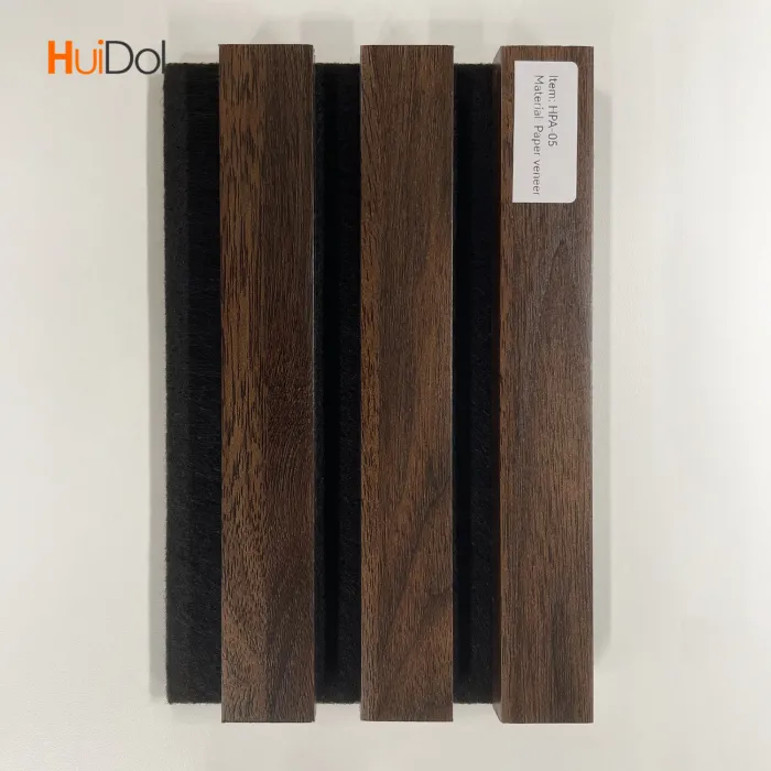 PU Coated Wooden Grille Slat Panels - Premium Acoustic Wall Cladding with Paper Veneer Finish for Modern Interior Decoration