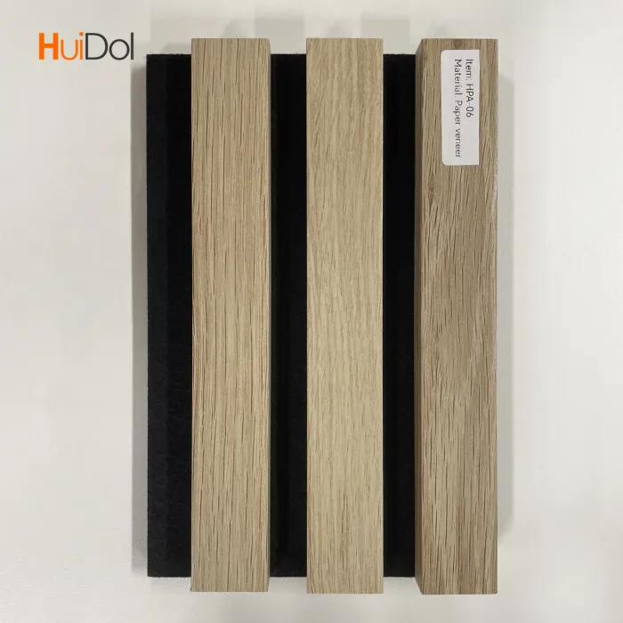 PU Coated Wooden Grille Slat Panels - Premium Acoustic Wall Cladding with Paper Veneer Finish for Modern Interior Decoration